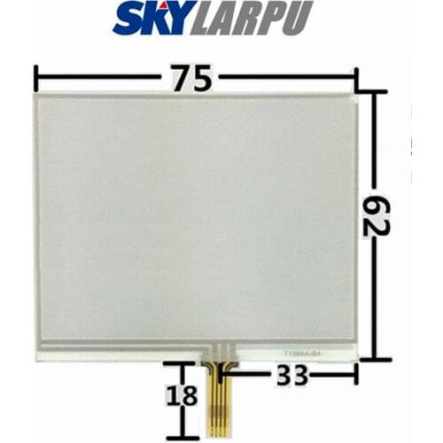 3.5"Inch 4 Wire Resistive Touch Screen Panel For GPS Car Navigation MP4/MP5 75mm*62mm Free Shipping