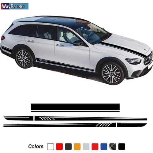 3 Pcs Car Hood Decal Side Stripes Skirt Sticker For Mercedes Benz E Class S213 W213 A238 C238 E63 S AMG E43 E53 2021 Accessories