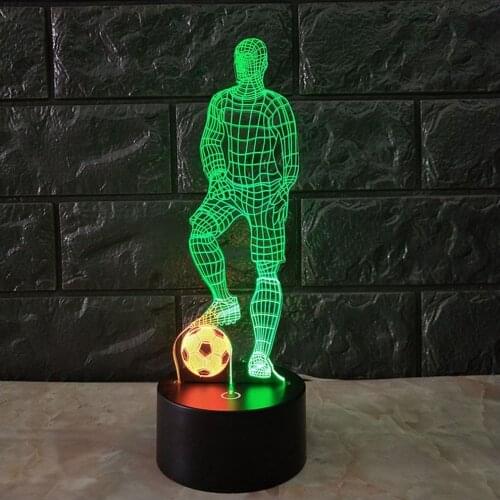 3D Soccer Touch Table Lamp 7 Colors Changing Desk Lamp USB Powered Night Lamp Football LED Light Bedroom Decor Gift