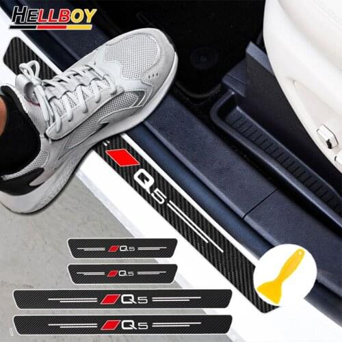 3D Carbon Fiber Car Body Door Sill Protector Decals Stickers For AUDI Q5 8R Sline SQ5 Q3 Q7 S3 S4 S5 RS3 B5 B7 RS4 Accessories