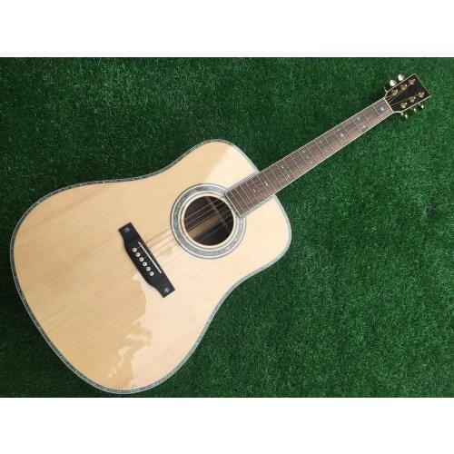 41" abalone top acoustic guitar solid spruce top acoustic electric guitar handmade classic D type folk guitar free shipping