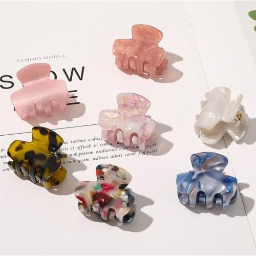 6PCS/1Set Plastic Hair Jaw Clip Creative Simple Cute Mini Jaw Clip Hair Catch Clip Headwear for Women Girls Hair Accessories