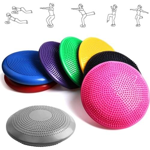 33CM Yoga Balance Disc Durable Inflatable Yoga Massage Ball Pad Stability Cushion Free Hand Pump For Sports Gym Fitness Yoga