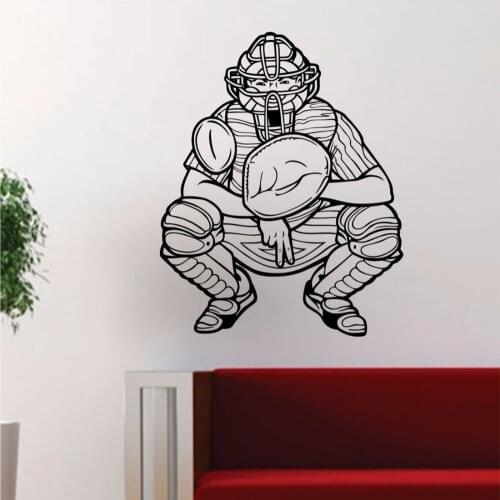 Baseball Catcher Wall Decal Vinyl Art Wall Stickers Home Living Room Bedroom Decoration Home Decor Sticker Mural Poster A416