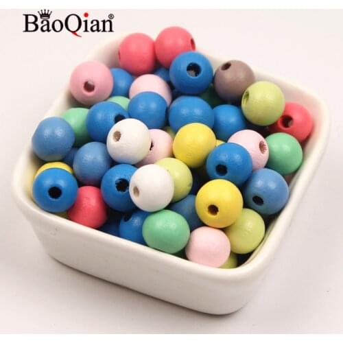 8/10/12mm Natural Wood Beads Wooden Multicolor Round Beads For Jewelry Making Diy Children Teething Toys Home Decoration Crafts