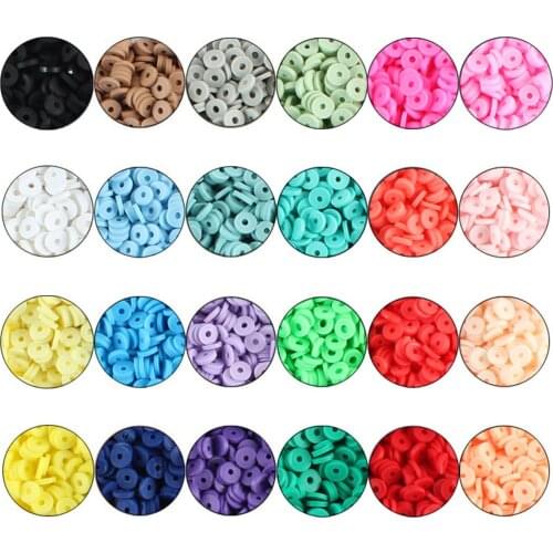 Polymer Clay Beads Chip Disk Loose Spacer Mixed Letter Beads Jump Rings Lobster Clasp Pendant Beading DIY Jewelry Making Kit