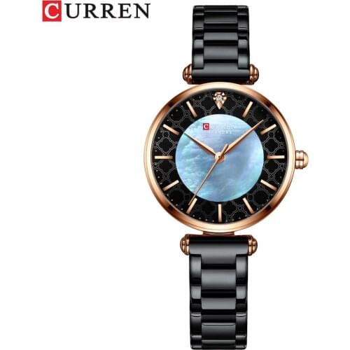 Luxury Curren Brand Elegant Miyota 2035 Movement Mother Of Pearl Shell Dial Small Wrist Size 31mm Watches For Girls