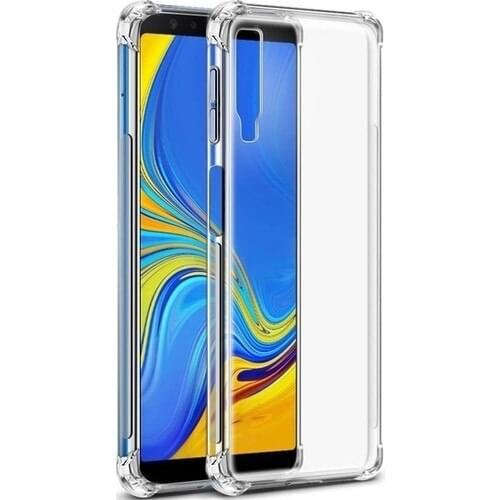 KNY Samsung Galaxy A30S Case Ultra-Proof Transparent Antishock Silicone + Glass Screen Protector Transparent