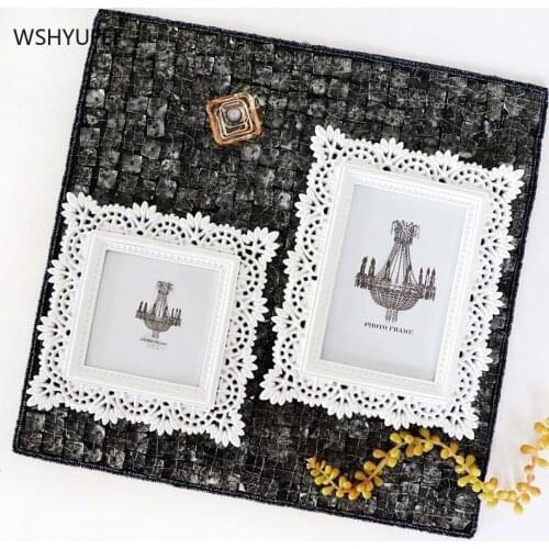 WSHYUFEI Resin photo frame Engraved gold 6 inch photo frame Wedding materials Suitable for home office birthday present