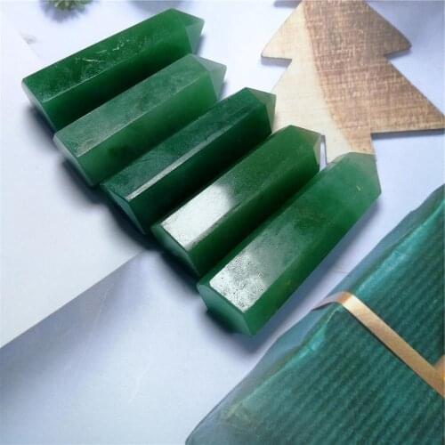 Hot Natural aventurine stone wand crystal point chakra healing stone tower six prism obelisk