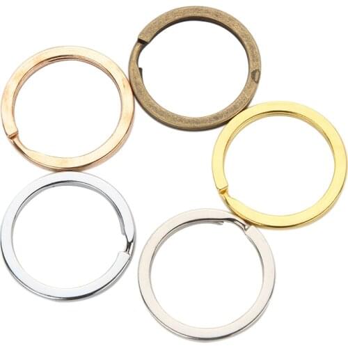 10Pcs/Lot 25 28 30mm 5 Colors Round Key Ring Clasp Findings Key Chain Split Ring Plated Key Ring For Jewelry Making DIY