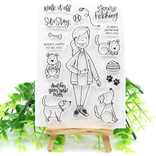 KSCRAFT Pet Dog Transparent Clear Silicone Stamps for DIY Scrapbooking/Card Making/Kids Christmas Fun Decoration Supplies 585