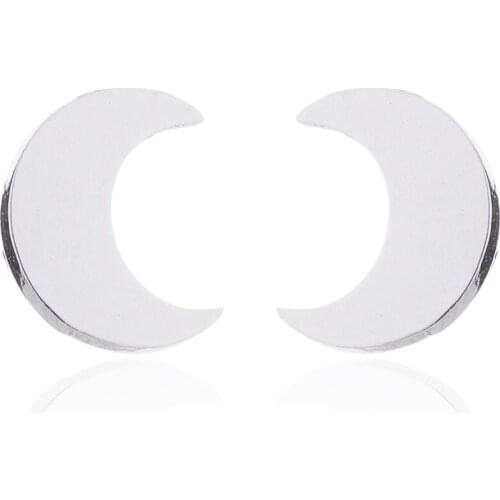Small Stainless Steel Crescent Moon Earrings Simple Compact Cute Student Earring For Women Female Classic Minimalist Jewelry