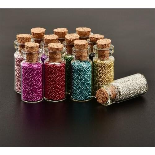1 Bottle Mini Caviar Beads Crystal Tiny Rhinestones Micro Bead For Nails DIY Colorful 3D Glitter Nail Art Decorations D002
