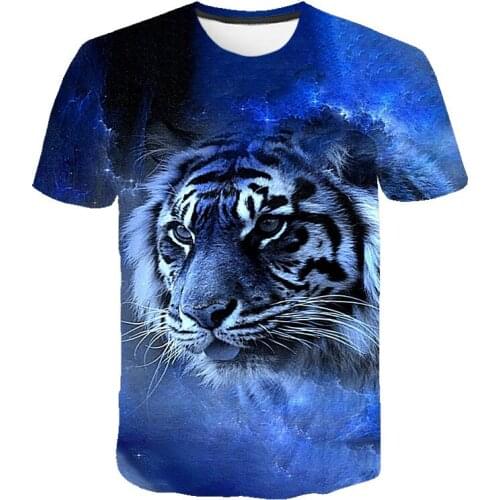 Mens t-shirt 3d t-shirt tiger wolf animal print short sleeve t-shirt jacket male funny t-shirt 3d animal t-shirt in summer