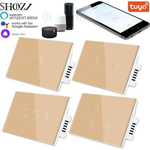 Tuya Smart life Smart Wifi Wall Touch Light Switch Glass 1 2 3 4 Gang Remote Smart Home Controller Works with Alexa GOOGLE