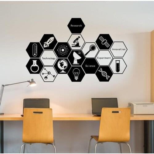 Science Wall Decal Technology Innovation Vinyl Window Stickers School Study Room Classroom Laboratory Interior Decor Art Q536