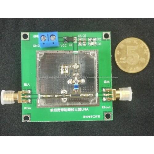 New 0.01~2000MHz 2Ghz 32DB Low Noise DC Broadband LNA RF Module UHF HF VHF Ham Radio