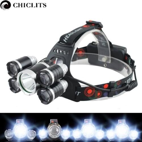 New 16000LM Led Fishing Light Headlamp XM-L T6 Cree Led Head Lamp Waterproof 18650 Rechargeable Battery Flashlight Torch Light