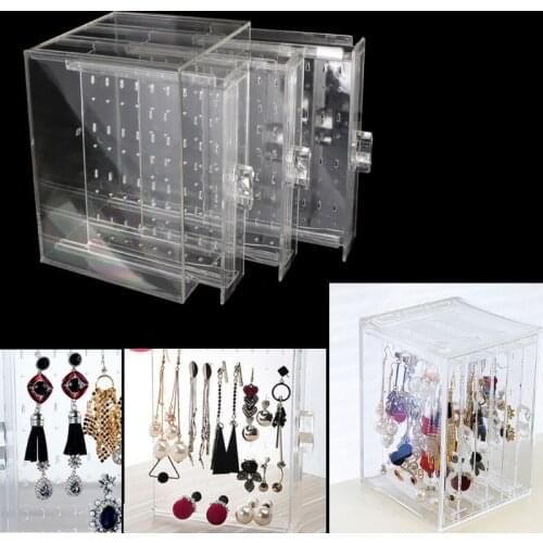 New Transparent Acrylic Earring Stand Shelf High Quality Jewelry Storage Box Display Ear Stud Jewellery Stand Storage Case