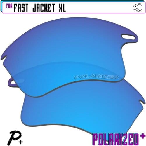 EZReplace Polarized Replacement Lenses for - Oakley Fast Jacket XL Sunglasses - Blue P Plus