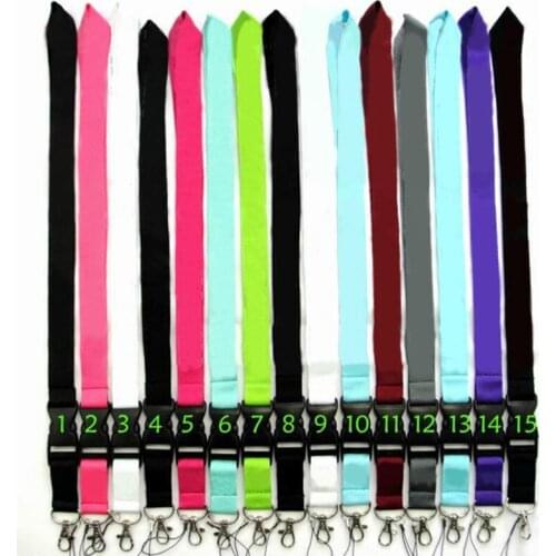 60pcs 2017 LANYARD Black/BLUE/WHITE 15 COLORS available NECK STRAP FOR CELL PHONE HOT SALE STRING