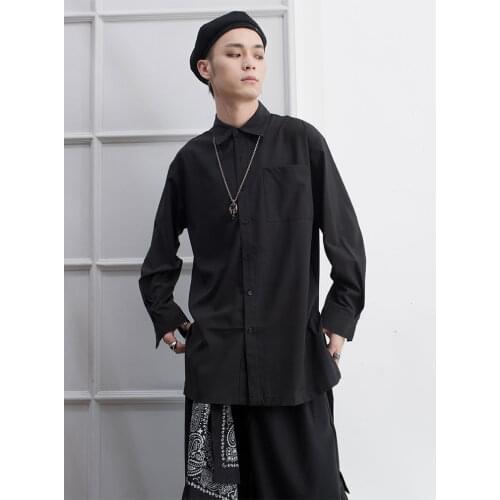 Shirt mens Korean fashion cool long sleeve casual casual casual cool style shirt design