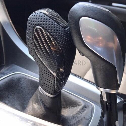 High Quality Carbon Fiber Alcantara Perforated Leather Gear Shift Knob For Ford Mondeo Focus MK3 Edge Escort Kuga