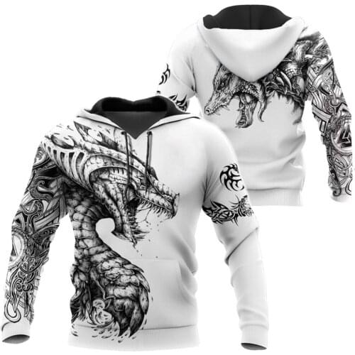 Tattoo and Dungeon Dragon 3D Printed Unisex Deluxe Hoodie Men Sweatshirt Streetwear Zip Pullover Casual Jacket Tracksuit KJ0273
