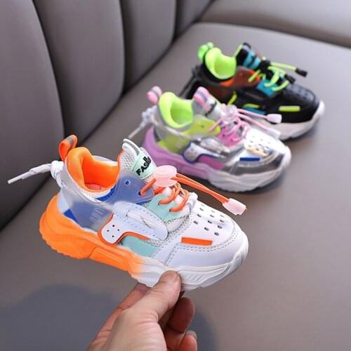 3-8 years Spring Baby Girls Boys Casual Shoes Fashion Color Kids Sneakers Soft Bottom Non-slip Breathable Children Sports Shoes