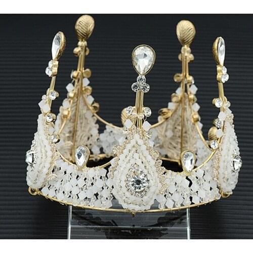 2019 New Fashion Baroque Luxury Crystal Bridal Crown Tiaras Tiaras for Women Bride Wedding Hair Accessories