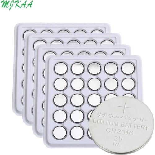 100PCS CR2016 Button Batteries LM2016 BR2016 DL2016 Cell Coin Lithium Battery 3V CR 2016 For Watch Electronic Toy Remote