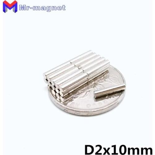 1000pcs 2 x 10 mm N35 Strong Neodymium Magnets D2x10mm Automobile Engine Oil Filter Strong Magnet Economizer Craft 2*10 Dia.2*10