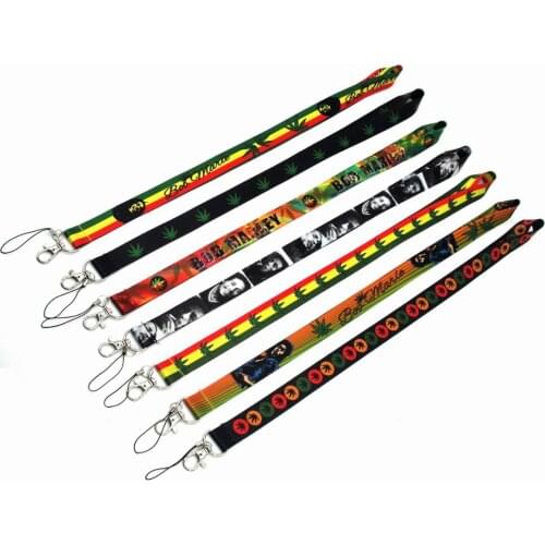 200 PCS Bob Marley Lanyard id badge holder keychain straps for mobile phone Wholesale Free Shipping