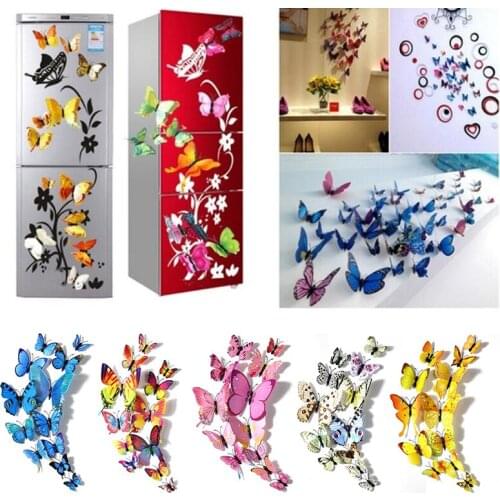 3D Butterfly Wall Sticker On The Wall Home Decor Removable Wall Stickers Children Bedroom Refrigerator Decor Magnetic
