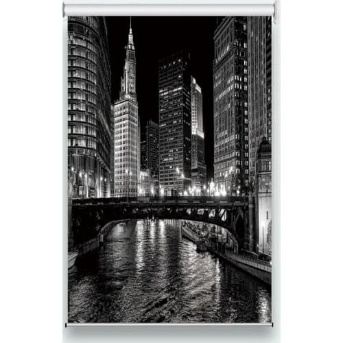 3D roller blinds City night scene Living room Bedroom bathroom decoration roller shutters on windows 2019 customize