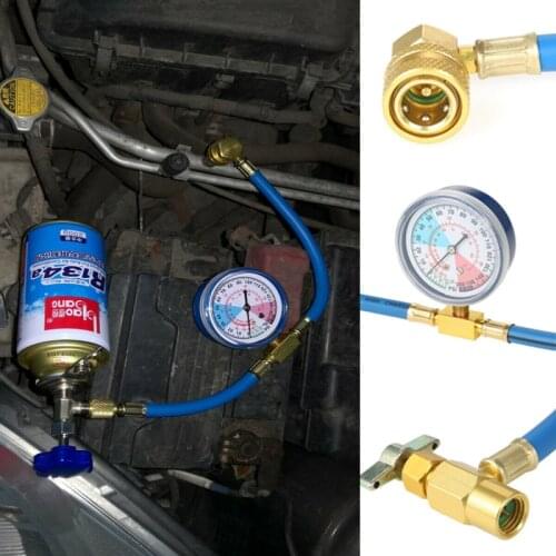 Automobile R134A Car Air Conditioning Refrigerant Charging Measuring Hose With Pressure Gauge Car Air Conditioning Repair Tool