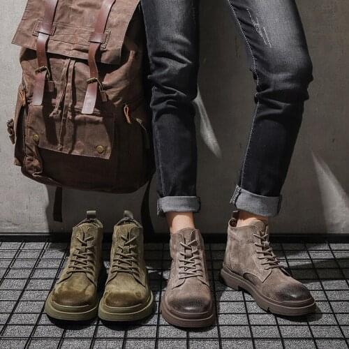 Mens Boots Genuine Leather Winter Autumn Shoes Motorcycle Men Ankle Boot Couple Oxfords Shoes Zapatos Mujer Chaussure