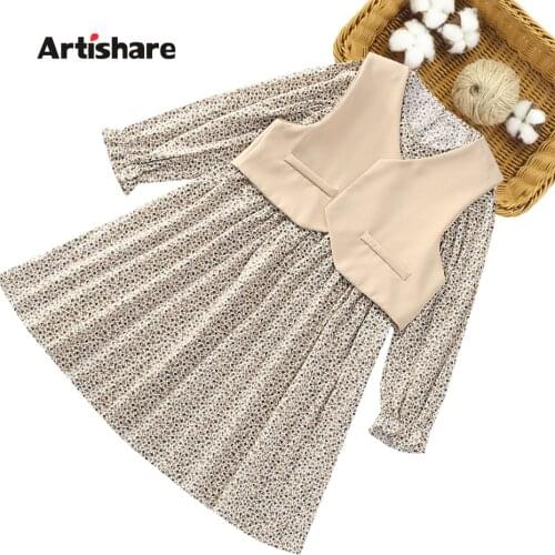 Kids Clothes Solid Vest + Dress Childrens Clothes For Girls Casual Style Girls Clothes Spring Autumn Kid Clothes 6 8 10 12 14