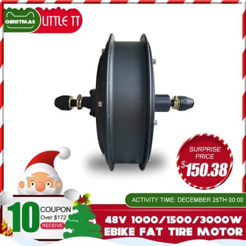 Electric Bicycle Bike Snow Bike Motor 72V 3000W 190mm Brushless Non-gear Fatbike Hub Motor for Electric Fat Bike Conversion Kit