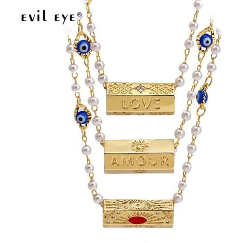 Женские ожерелья из жемчуга EVIL EYE China At AliExpress