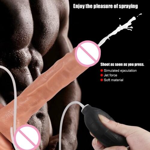 Water Spray Dildo Big Strapon Ejaculating Dildo Realistic Penis Squirting Dick Suction Cup Dildos Famale Masturbater Sex Toys