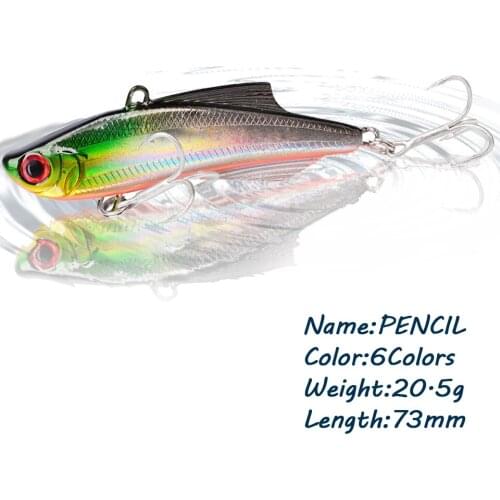 GOBYGO 1PCS 20.5G 73MM Pencil Fishing Lure Sinking Wobblers Fishing Baits BKB Hooks VIB Fishing Baits Metal Lures Fishing Tools