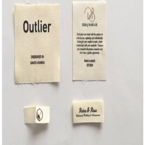 Cotton Label Custom Design Brand Logo Size Garment Printed Patches For Clothes