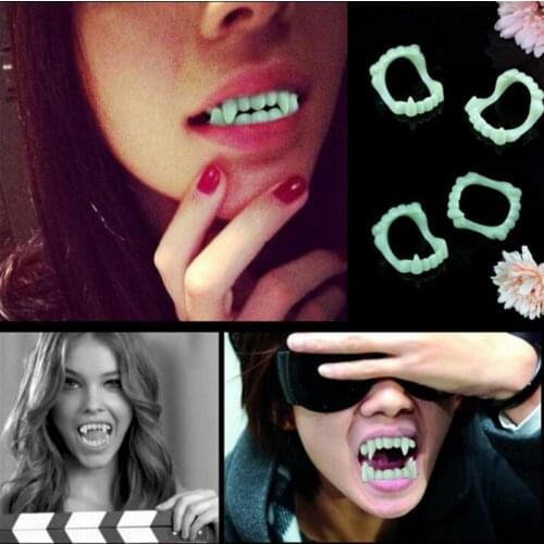 1pc Halloween Fake Vampire Teeth Party Decoration For Kids Plastic False Vampire Teeth Costume Halloween Theme Toy Supplies