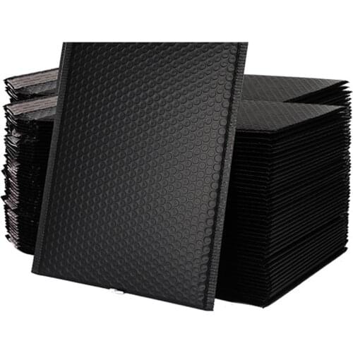 50 Pcs Black Shipping Envelope Bubble Bag Mailing Padded Envelopes Gift Packaging Mailer Self Seal Express Bag