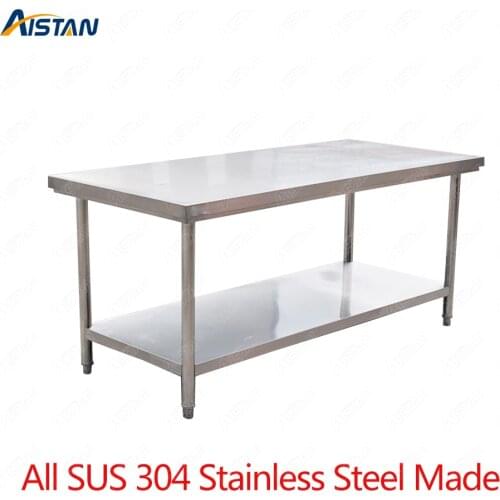 WT1000 Restaurant kitchen table SUS 304 Stainless Steel 1mm Thickness Work table