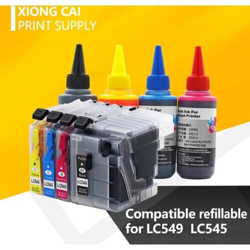 LC545 LC549 refillable ink cartridge Compatible for Brother DCP-J100 DCP-J105 MFC-J200 J100 J105 J200 MFC-J6975CDW J6970CDW