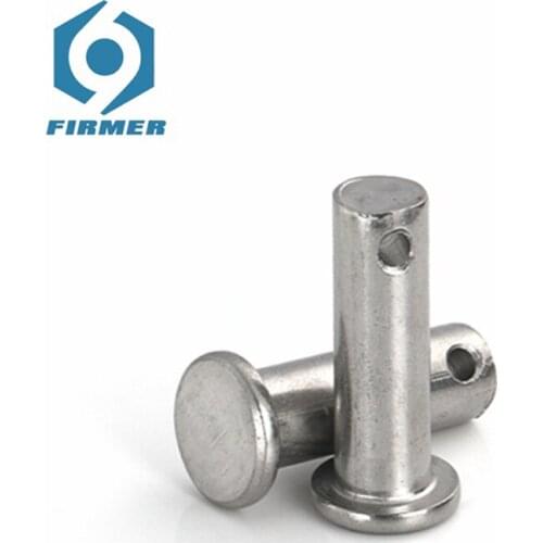 M8 elongated pin shaft with holes, perforated shaft core 304 stainless steel flat head with holes, positioning cylindrical pins