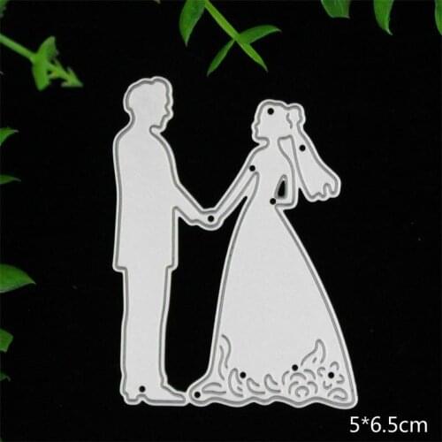Bride and Groom Metal Cutting Dies Stencil for DIY Scrapbooking Album Embossing Paper Cards Deco Crafts Die Cuts